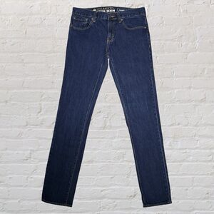 Old Navy Micro Blue Skinny Jeans Mens Size 32x34 Dark Blue Stretch Gas Pipe 2011